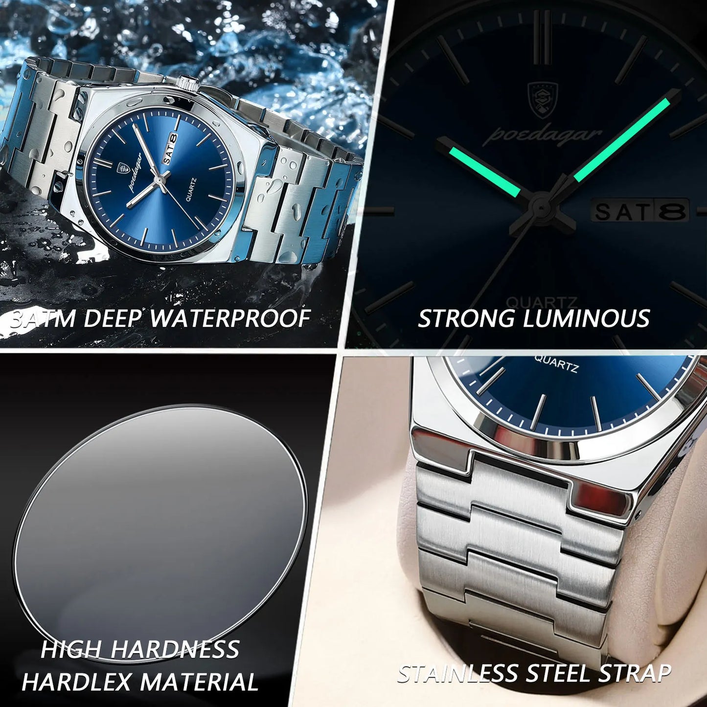 QssLux™ POEDAGAR Luxury Quartz Waterproof Men's Watch.